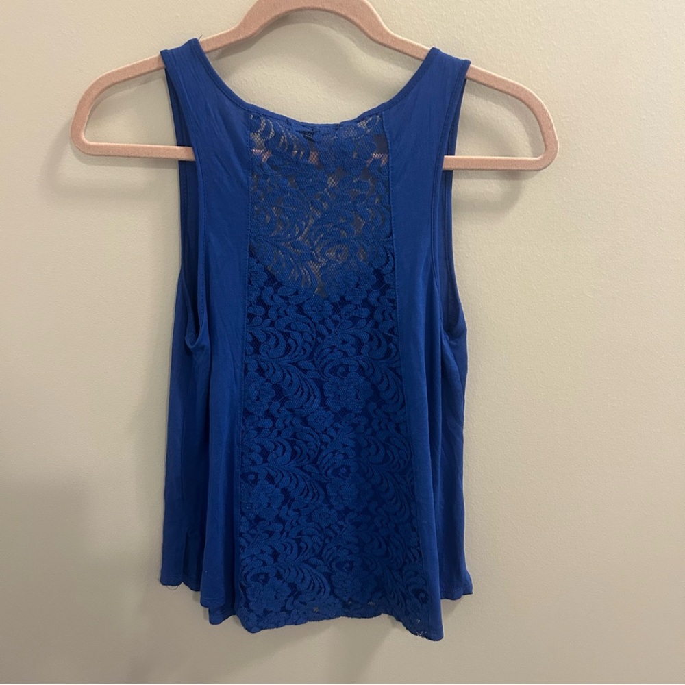 Ambiance Blue Lace Detail Women's Top Size Large - Picture 3 of 3